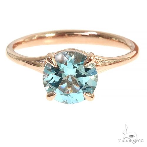 14K Aquamarine Solitaire Engagement Ring 66436 - Image 2
