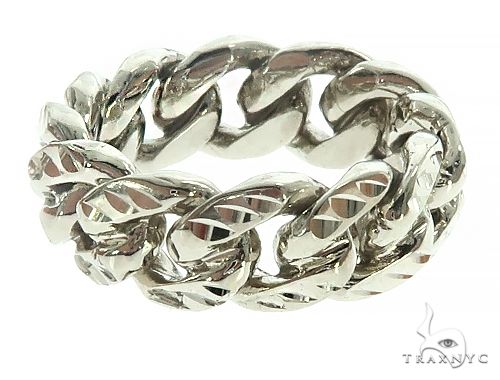 14K Diamond Cut Cuban Link Ring 66164 - Image 3