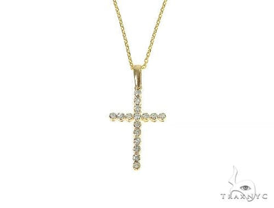 14K Gold  Diamond Cross Set 66287 - Image 1