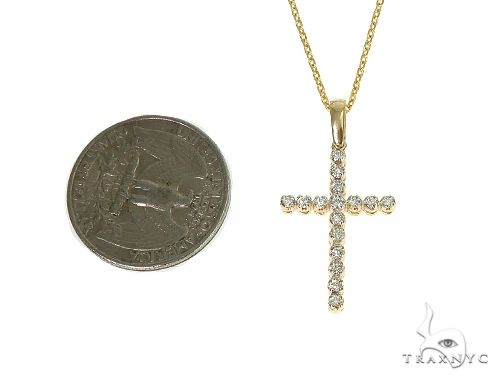14K Gold  Diamond Cross Set 66287 - Image 5