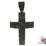 14K Gold  Fully Black Diamond Cross Crucifix 25605 - Image 1