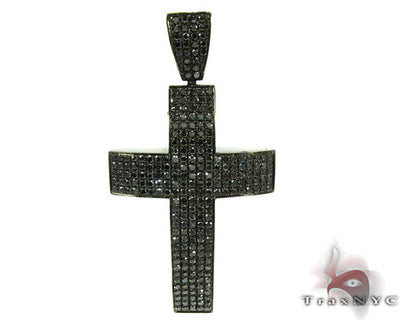 14K Gold  Fully Black Diamond Cross Crucifix 25605 - Image 1