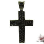 14K Gold  Fully Black Diamond Cross Crucifix 25605 - Image 3