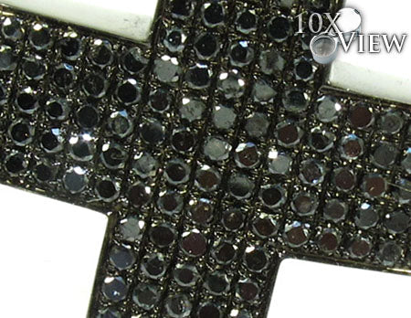 14K Gold  Fully Black Diamond Cross Crucifix 25605 - Image 4