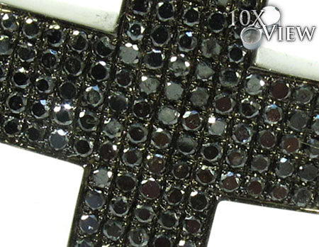 14K Gold  Fully Black Diamond Cross Crucifix, photo 4 of 7