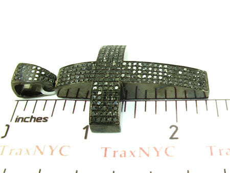 14K Gold  Fully Black Diamond Cross Crucifix 25605 - Image 6