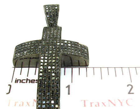 14K Gold  Fully Black Diamond Cross Crucifix, photo 7 of 7