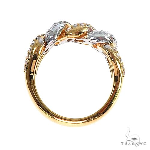 14K Gold 2 Tone Diamond Cuban Ring 66913 - Image 5