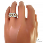 14K Gold 2 Tone Diamond Cuban Ring 66913 - Image 6