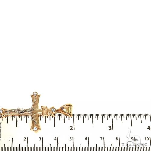 14K Gold 2 Tone Solid Yellow Gold Cross Crucifix, photo 6 of 6
