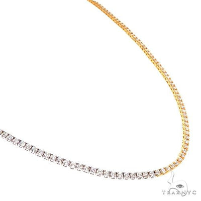 14K Gold 2 Tone Tennis Chain 67654