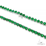 14K Gold 3 Prong Emerald Tennis Chain 66796