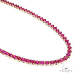 14K Gold 3 Prong Ruby Tennis Chain 66795 - Image 2