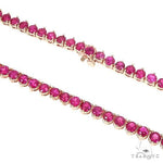 14K Gold 3 Prong Ruby Tennis Chain 66795 - Image 3