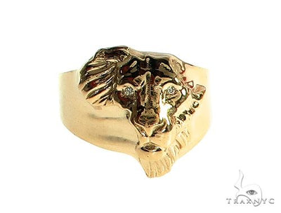 14K Gold African Lion Face Ring 66347 - Image 1