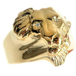 14K Gold African Lion Face Ring 66347 - Image 2