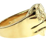 14K Gold African Lion Face Ring 66347 - Image 3