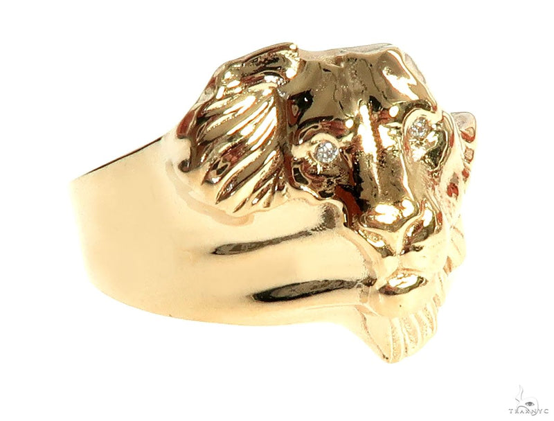 14K Gold African Lion Face Ring, photo 4 of 7