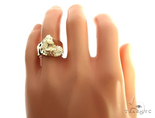 14K Gold African Lion Face Ring 66347 - Image 7