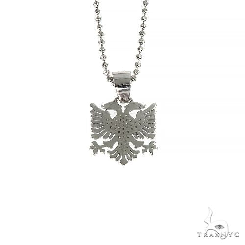 14K Gold Albanian Eagle Diamond Pendant Set, photo 3 of 3
