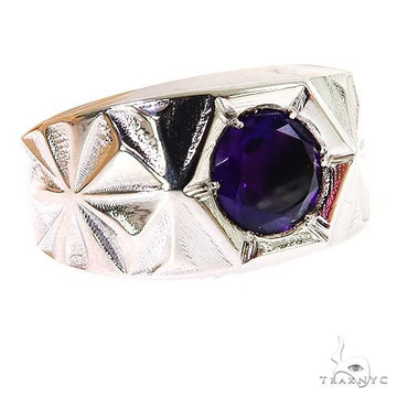 14K Gold Solitary Tuxedo Amethyst Ring