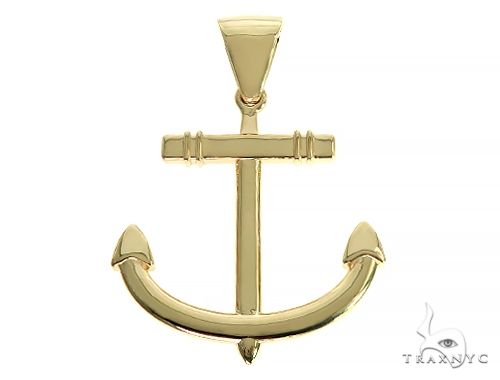 14K Gold Anchor Pendant 66256 - Image 1