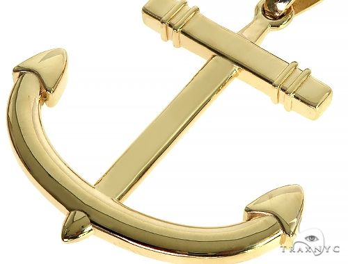 14K Gold Anchor Pendant 66256 - Image 3