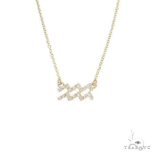 14K Gold Aquarius  Diamond Necklace 66712 - Image 1