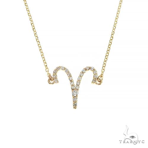 14K Gold Aries Diamond Necklace 66716 - Image 1