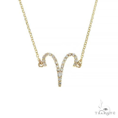 14K Gold Aries Diamond Necklace