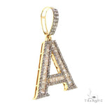 14K Gold Baguette Diamond Initial Letter 69049 - Image 2