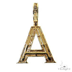 14K Gold Baguette Diamond Initial Letter 69049 - Image 4