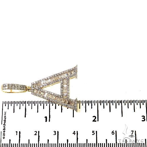 14K Gold Baguette Diamond Initial Letter 69049 - Image 6