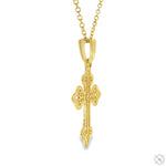 14K Gold Bezel Cross Crucifix Pendant Set 63778 - Image 3