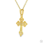 14K Gold Bezel Cross Crucifix Pendant Set 63778 - Image 4