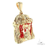 14K Gold Large Blood Dripping Jesus Face  Pendant 66481 - Image 2
