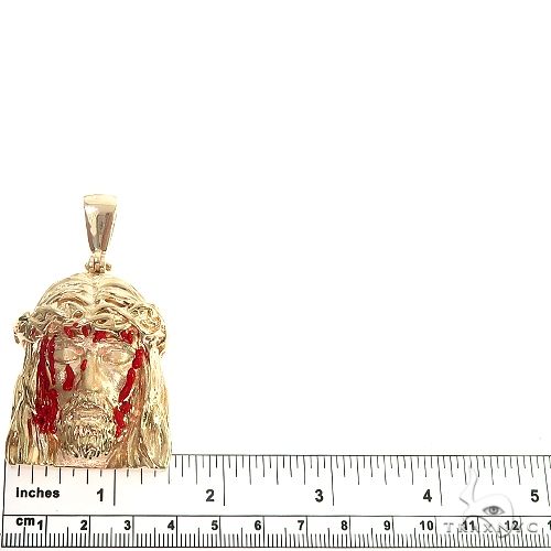 14K Gold Large Blood Dripping Jesus Face  Pendant 66481 - Image 6