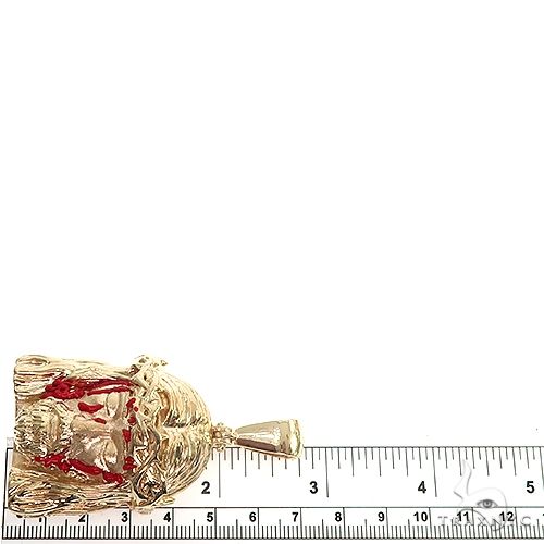 14K Gold Large Blood Dripping Jesus Face  Pendant 66481 - Image 7