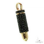 14K Gold Black Diamond Bullet Pendant 66446 - Image 2