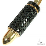 14K Gold Black Diamond Bullet Pendant 66446 - Image 3