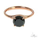 14K Gold Black Diamond Solitaire Engagement Ring 66431 - Image 2
