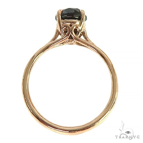 14K Gold Black Diamond Solitaire Engagement Ring 66431 - Image 4