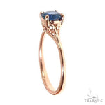 14K Gold Blue Sapphire Solitaire Engagement Ring 66604 - Image 3