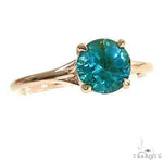 14K Gold Blue Topaz Solitarie Engagement Ring 66433 - Image 1