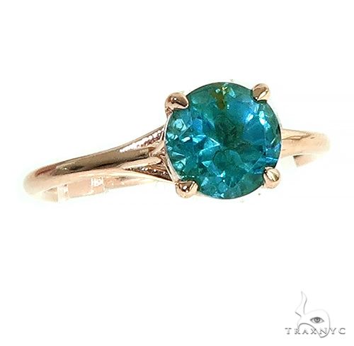 14K Gold Blue Topaz Solitarie Engagement Ring 66433 - Image 1