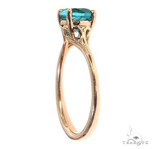 14K Gold Blue Topaz Solitarie Engagement Ring 66433 - Image 3