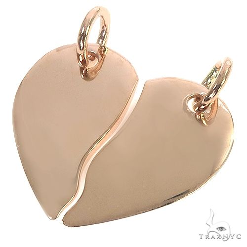 14K Gold Broken Heart Pendant 66681 - Image 3