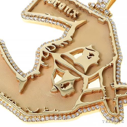 14K Gold Bronx Diamond Pendant 67395 - Image 3