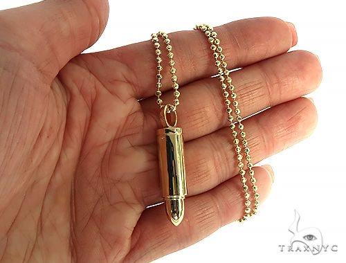 14K Gold Bullet Pendant Set 66353 - Image 4