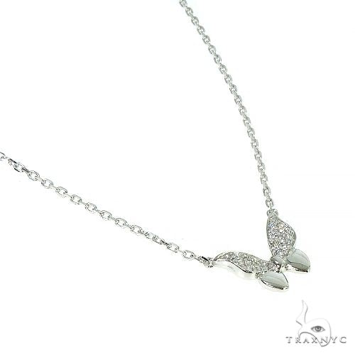 14K Gold Diamond Butterfly Necklace, photo 3 of 7